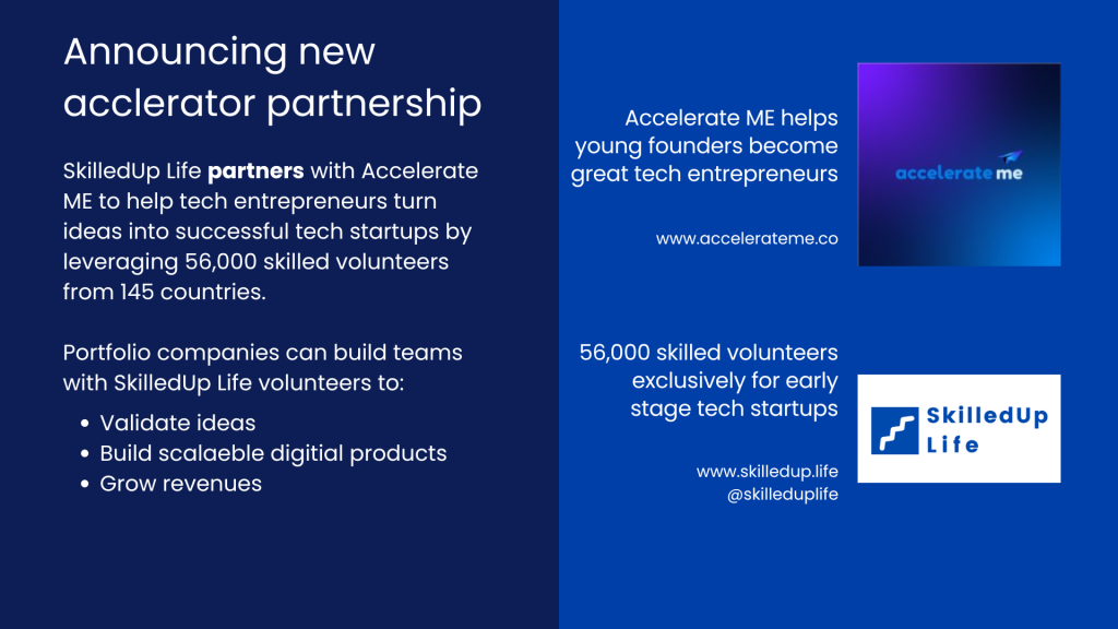 SkilledUp Life & Accelerate Me Partnership